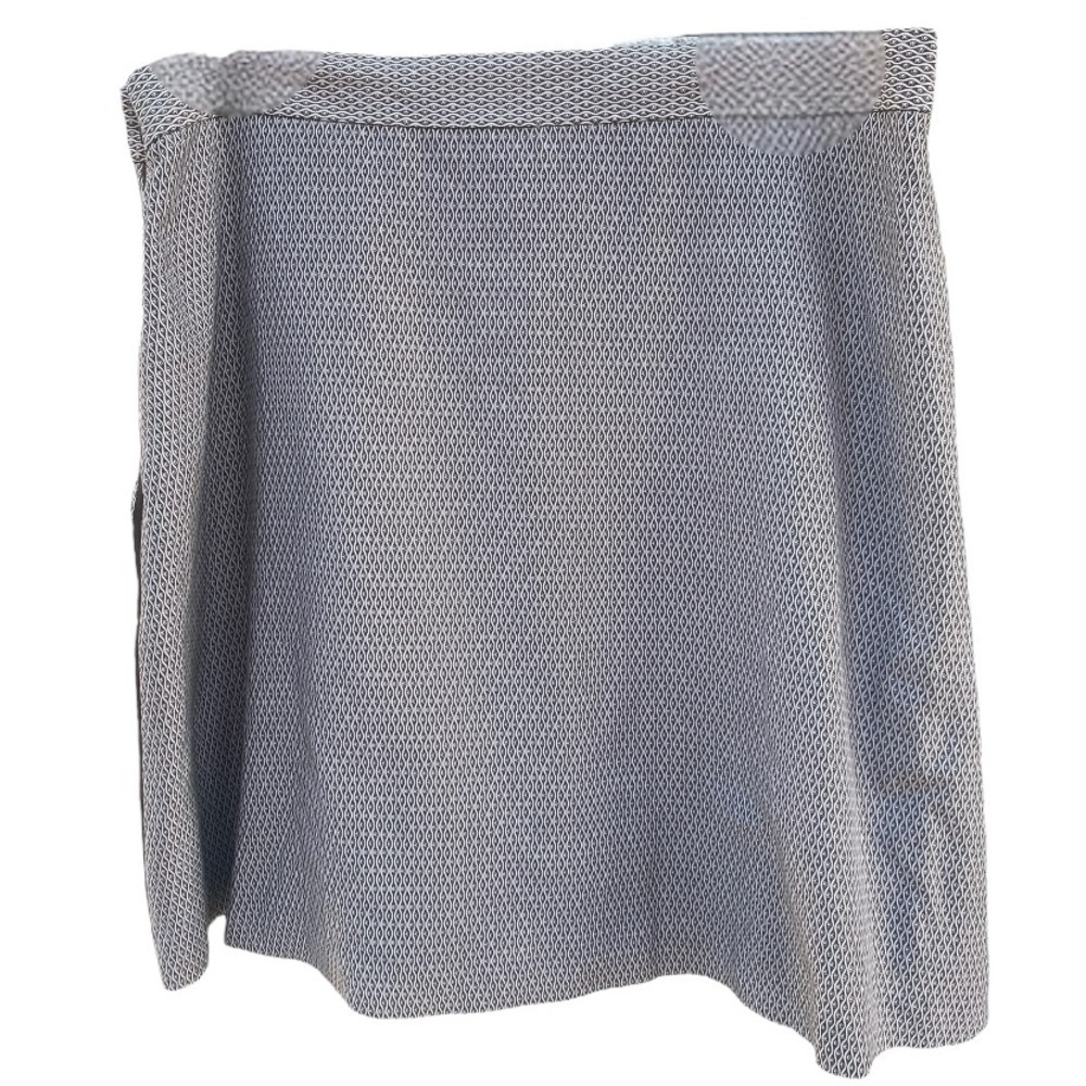 Faconnable PLUS SIZE Brown & White Silk/Cotton Printed Pleated Skirt I Size: 16